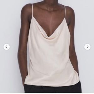 Zara Nude Cowl Neck Tanktop